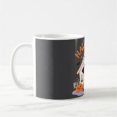 Schattige Ghost House Decor voor Halloween Koffiemok (Links)