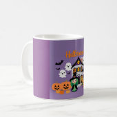 Schattige Ghost House Decor voor Halloween Koffiemok (Voorkant links)