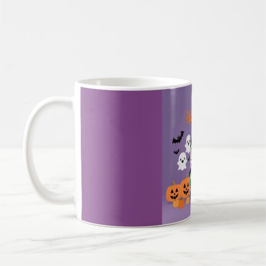 Schattige Ghost House Decor voor Halloween Koffiemok (Links)