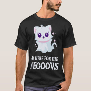 Schattige Ghost Kat Leuk Halloween Kat Liefhebber T-shirt
