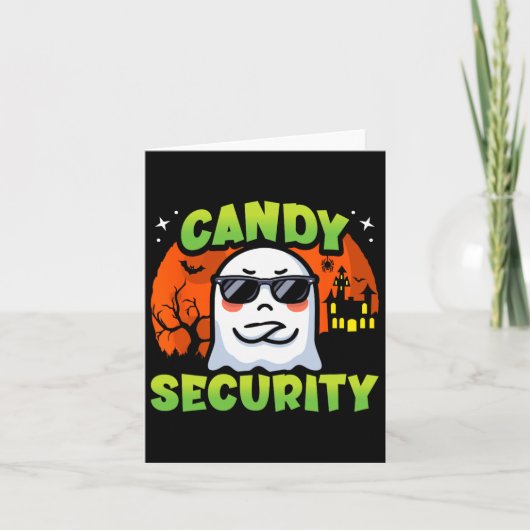 Schattige Ghost Kinder Halloween - Snoep Security  Kaart (Voorkant)