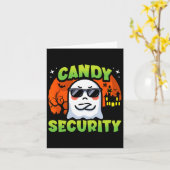 Schattige Ghost Kinder Halloween - Snoep Security  Kaart (Gele Bloem)