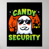 Schattige Ghost Kinder Halloween - Snoep Security  Poster (Voorkant)