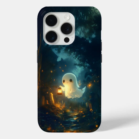 Schattige Ghost Lantern Halloween iPhone Case (Achterkant)