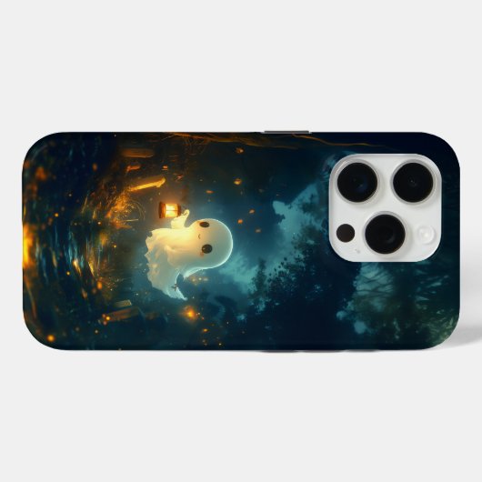 Schattige Ghost Lantern Halloween iPhone Case (Achterkant (horizontaal))