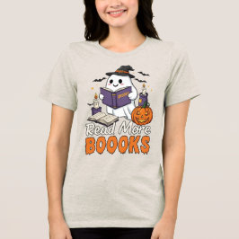 Schattige Ghost - Lees meer Boeken - Halloween - Tri-Blend Shirt