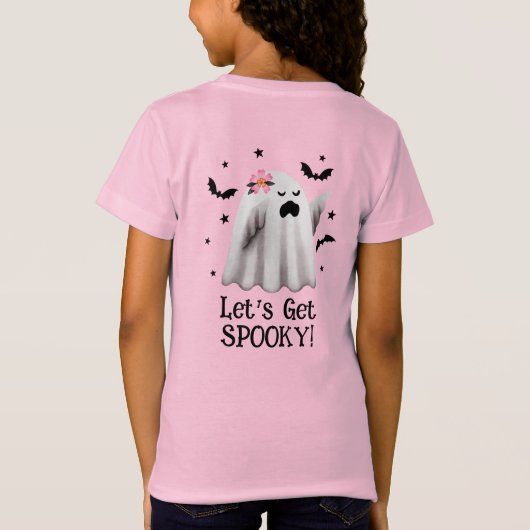 Schattige Ghost Let's Get Spooky Halloween T-shirt (Achterkant)