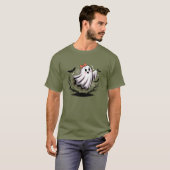 Schattige Ghost met Bow Lace - Spooky Halloween T-shirt (Voorkant volledig)