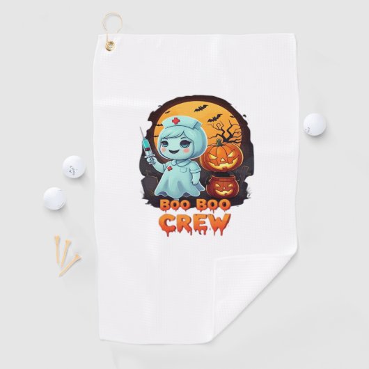 Schattige Ghost Nurse - Boo Boo Crew Halloween Fun Golfhanddoek (Insitu)