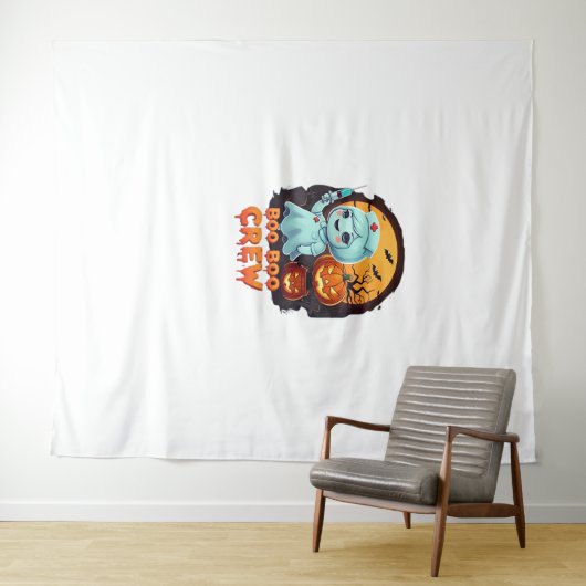 Schattige Ghost Nurse - Boo Boo Crew Halloween Fun Wandkleed (In Situ (horizontaal))
