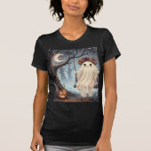 Schattige Ghost on Swing Halloween Haunting In Sti T-shirt (Voorkant)