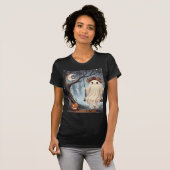 Schattige Ghost on Swing Halloween Haunting In Sti T-shirt (Voorkant volledig)