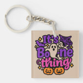 Schattige Ghost & Pumpkin - Happy Halloween Sleutelhanger (voorkant)