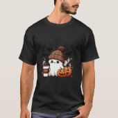 Schattige Ghost Shirt Herfst Pompoen Tshirt Koffie (Voorkant)