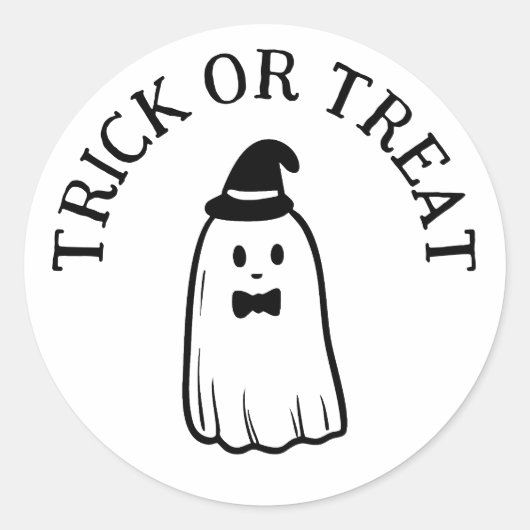 Schattige Ghost Trick or treat Halloween Ronde Sticker (Voorkant)