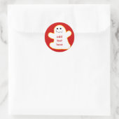 Schattige Ghost Voeg je eigen onderschrift of teks Ronde Sticker (Tas)