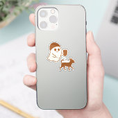 Schattige Ghost Walking Chihuahua Sticker (Telefoon)