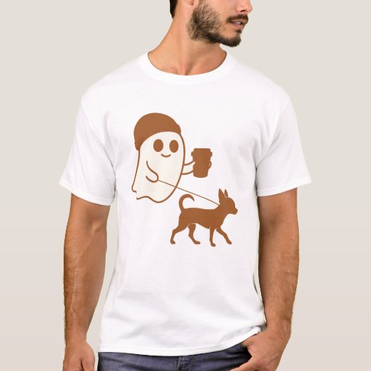 Schattige Ghost Walking Chihuahua T-shirt (Voorkant)