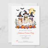 Schattige Ghosts Flowers Pompoenen Vleermuizen Hal Kaart (Voorkant)