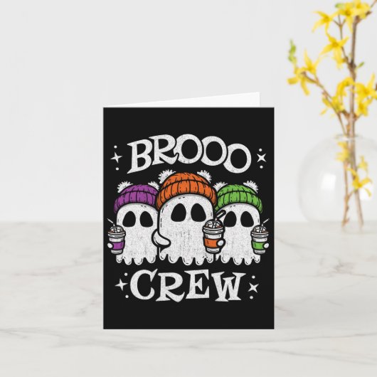 Schattige Ghosts Ice Coffee - Halloween Ghost Coff Kaart (Gele Bloem)