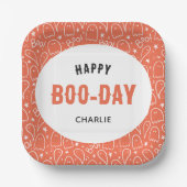 Schattige Ghosts Pattern Happy 'Boo-Day' gepersona Papieren Bordje (Voorkant)