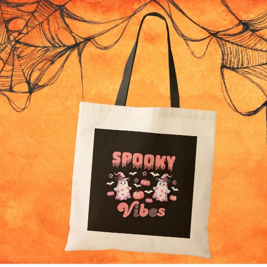 Schattige Ghosts Retro Halloween Tote Bag