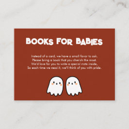 Schattige Ghosts Twins Baby shower Boek Verzoek Informatiekaartje