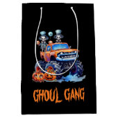Schattige Ghoul Gang Skeletten Spooky Truck Hallow Medium Cadeauzakje (Voorkant)