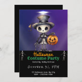 Schattige Ghoul in Top Hat en Bow Stropdas Zwart H Kaart (Voorkant / Achterkant)