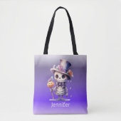 Schattige Ghoul in Top Hoed en Bow Stropdas Hallow Tote Bag (Voorkant)