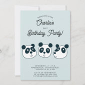 Schattige Giant Panda Beer Eerste Verjaardagsfeest Kaart (Voorkant)