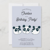 Schattige Giant Panda Beer Verjaardagsfeest Kaart (Voorkant)