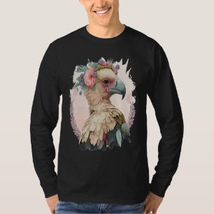 Schattige Gier Vogel Bloem Kroon Bloemenkroon Wild T-shirt