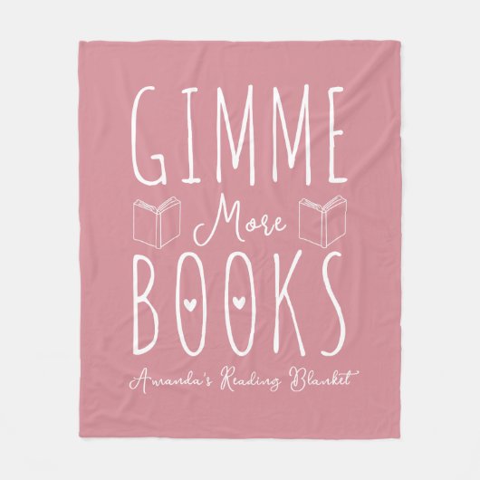 Schattige Gimme Meer Boeken Dusty Pink Custom Fleece Deken (Voorkant)