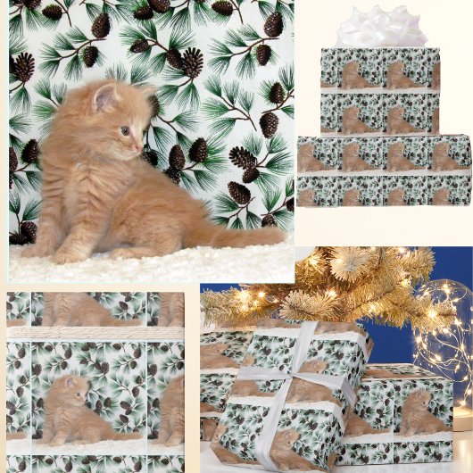 Schattige Ginger Kitten - Kattenkerst Cadeaupapier