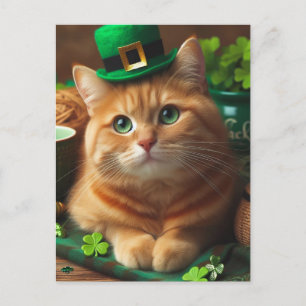 Schattige Ginger Saint Patricks Day Cat Briefkaart
