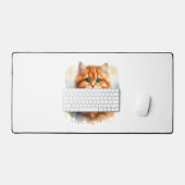 Schattige Ginger Tabby Cat Classic T-shirt Bureaumat (Keyboard & Muis)