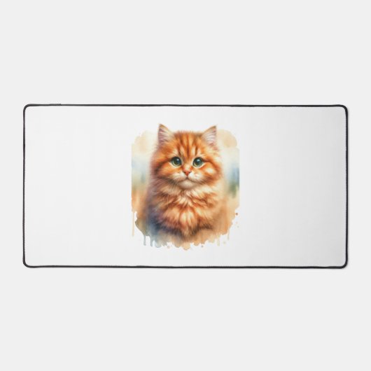 Schattige Ginger Tabby Cat Classic T-shirt Bureaumat (Voorkant)