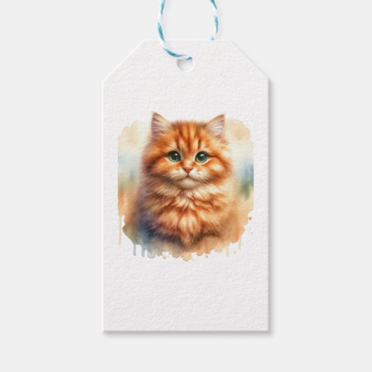 Schattige Ginger Tabby Cat Classic T-shirt Cadeaulabel (Voorkant)