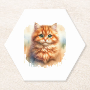 Schattige Ginger Tabby Cat Classic T-shirt Kartonnen Onderzetters