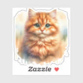 Schattige Ginger Tabby Cat Classic T-shirt Sticker (Vel)