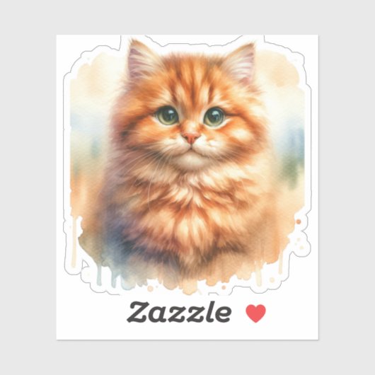 Schattige Ginger Tabby Cat Classic T-shirt Sticker (Vel)