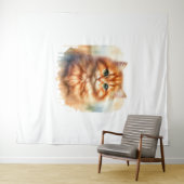 Schattige Ginger Tabby Cat Classic T-shirt Wandkleed (In Situ (horizontaal))