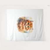 Schattige Ginger Tabby Cat Classic T-shirt Wandkleed (Voorkant (horizontaal))