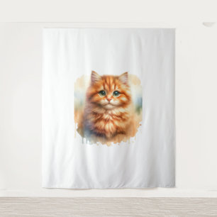 Schattige Ginger Tabby Cat Classic T-shirt Wandkleed