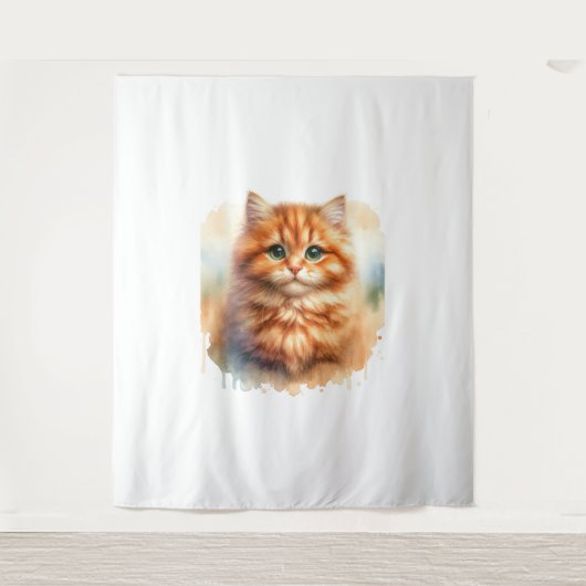 Schattige Ginger Tabby Cat Classic T-shirt Wandkleed (Voorkant)