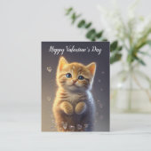 Schattige Ginger-tablet van Valentijnse Kitten Briefkaart (Staand voorkant)