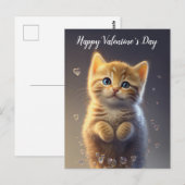 Schattige Ginger-tablet van Valentijnse Kitten Briefkaart (Voorkant / Achterkant)