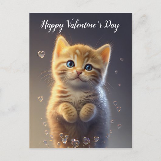 Schattige Ginger-tablet van Valentijnse Kitten Briefkaart (Voorkant)