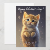 Schattige Ginger-tablet van Valentijnse Kitten Feestdagenkaart (Voorkant / Achterkant)